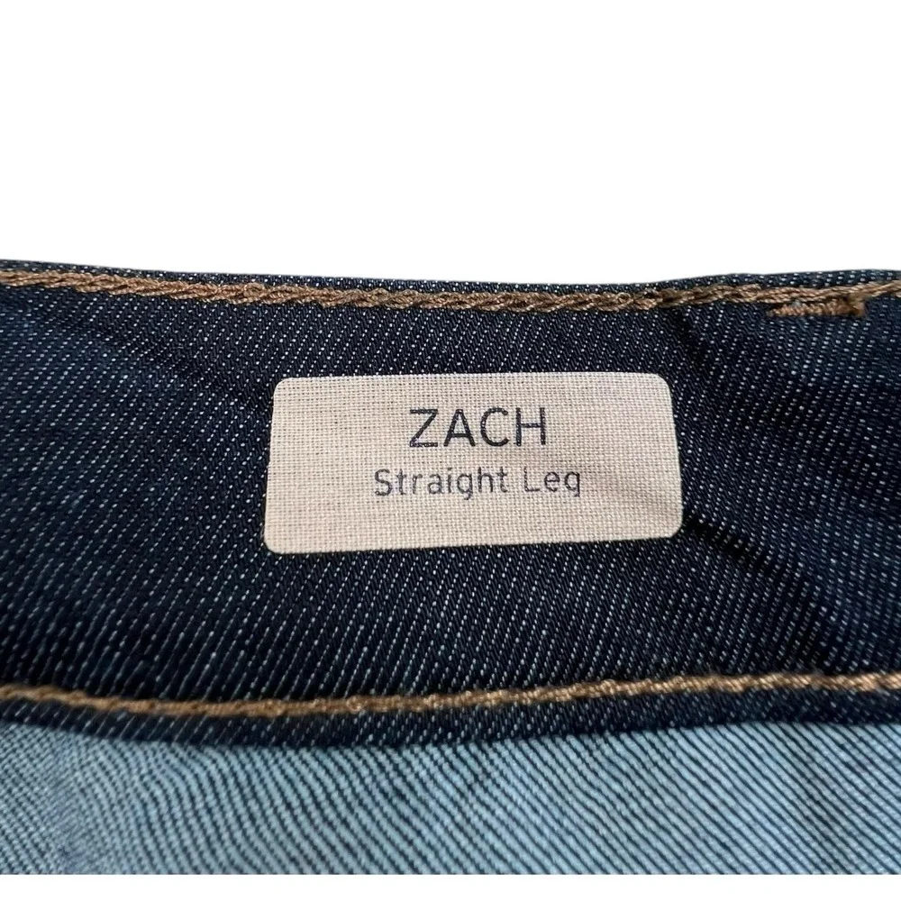 Mavi Mens 48X30 Zach Straight Leg Dark Wash Denim Jeans 5 Pocket Stretch